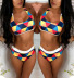 Sexy Plaid Bikini Split two-piece Swimsuit nihaostyles wholesale clothing NSCMB98255