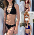 Eye-Catching Gold Buckle Beach Bikini Split 2 Piece Swimsuit NSCMB98257