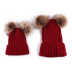 Parent-Child Solid Color Double Wool Ball Knitted Hat NSJYB88203