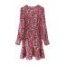 V-neck lace-up slimming floral dress nihaostyles wholesale clothing NSAM88347