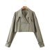 autumn long-sleeved double-breasted short windbreaker jacket nihaostyles wholesale clothing NSAM88362