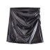 autumn imitation leather pleated skirt nihaostyles wholesale clothing NSAM88402