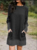Contrast Stitching Round Neck Knitted Dress NSNHYD98305