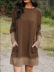 Contrast Stitching Round Neck Knitted Dress NSNHYD98305