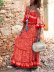 Floral Strapless Ruffle Suspender Dress NSNHYD98317