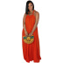 Solid Color Bohemian Sleeveless Sling Dress NSALI98323