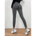 High-Waist Houndstooth Tight-Fitting Hip-Lifting Slim Pants NSGXY98357