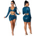 Solid Color Snakeskin Material 2-Piece Set NSCYF98385