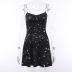Diablo Style Moon & Stars Printed Suspender Dress NSGYB98467