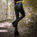 Skinny High-Waist Pu Leather Zip-Up Pants NSGYB98506
