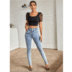 Slim Lace Short Sleeve Knit T-Shirt NSGXY98593