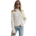 Knitted Pullover Pure Color Hollow Strapless Sweater nihaostyles clothing wholesale NSYYF88555