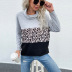 Loose Hedging Pillow Neck Leopard Print Sweatshirt nihaostyles clothing wholesale NSYYF88558