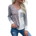 loose stitching v-neck leopard print pullover sweater nihaostyles clothing wholesale NSYYF88562