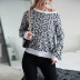 round neck leopard pullover sweater nihaostyles clothing wholesale NSYYF88563