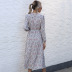 mid-length print v-neck long-sleeved hem dress nihaostyles clothing wholesale NSYYF88567