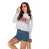 round neck letter printing long sleeves sweatesgirt nihaostyles wholesale clothes NSYYF88586