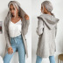 solid color Hooded Knitted Cardigan nihaostyles clothing wholesale NSYYF88594