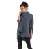 autumn high-neck irregular knitted mid-length shawl cloak nihaostyles wholesale clothing NSDMB88608