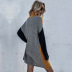 long-sleeved turtleneck color matching knitted sweater dress nihaostyles wholesale clothing NSDMB88609