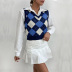 autumn short knitted sweater rhombic vest nihaostyles wholesale clothing NSDMB88618