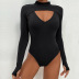 Autumn  Sexy Tight Hollowed Black jumpsuit nihaostyles wholesale clothing NSDMB88622