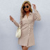 lapel cotton and linen single-breasted shirt dress nihaostyles wholesale clothing NSDMB88624