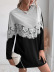 long-sleeved round neck lace stitching sweatershirt dress nihaostyles wholesale clothing NSDMB88636