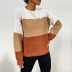 Round Neck Knit Striped Color Matching Sweater NSDMB88638