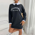  long-sleeved lapel fake two-piece letter printed sweatershirt dress nihaostyles wholesale clothing NSDMB88714