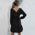 long-sleeved square neck bowknot backless loose dress nihaostyles wholesale clothing NSDMB88728