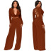 sexy V-neck bandage backless top and wide-leg pants two-piece set nihaostyles wholesale clothing NSMYF88827