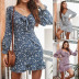 V-neck floral dress nihaostyles clothing wholesale NSMY88848