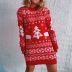 round neck long-sleeved deer snowflake pullover dress nihaostyles wholesale Christmas costumes NSSX88954