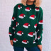 round neck long-sleeved Christmas hat printed pullover sweater nihaostyles wholesale Christmas costumes NSSX88957