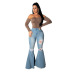slim-fit wide-leg high-waist stretch flared jeans nihaostyles wholesale clothes NSSF88987