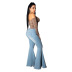 slim-fit wide-leg high-waist stretch flared jeans nihaostyles wholesale clothes NSSF88987