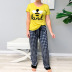 sunflower bee printing short-sleeved top trousers pajamas nihaostyles clothing wholesale NSMDS89076