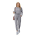 solid color long-sleeved round neck pajamas nihaostyles clothing wholesale NSMDS89078