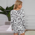 leopard print knitted shorts long-sleeved top pajamas nihaostyles clothing wholesale NSMDS89080