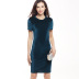 Solid Color Velvet Round Neck Short-Sleeved Dress NSLIH89082