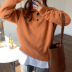 Suéter suelto de manga larga con botones de cuello alto nihaostyles ropa al por mayor NSSX89116