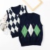 diamond plaid knitted vest nihaostyles clothing wholesale NSSX89129