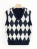 diamond plaid knitted vest nihaostyles clothing wholesale NSSX89129