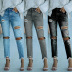 Washed Torn Ripped Tassel Jeans NSYF89202