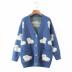 lamb jacquard pocket button knitted cardigan nihaostyles clothing wholesale NSSX89210