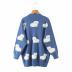 lamb jacquard pocket button knitted cardigan nihaostyles clothing wholesale NSSX89210