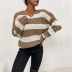 V-neck striped pullover sweater nihaostyles clothing wholesale NSDMB89280