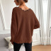 Jersey de encaje de costura suéter con cuello en V nihaostyles ropa al por mayor NSDMB89285