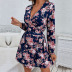 Lace-up Printed Dress nihaostyles wholesale clothes NSYYF89327